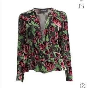Kooples- rose velvet burnout blouse